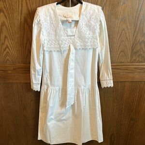White Lace Trim Dress